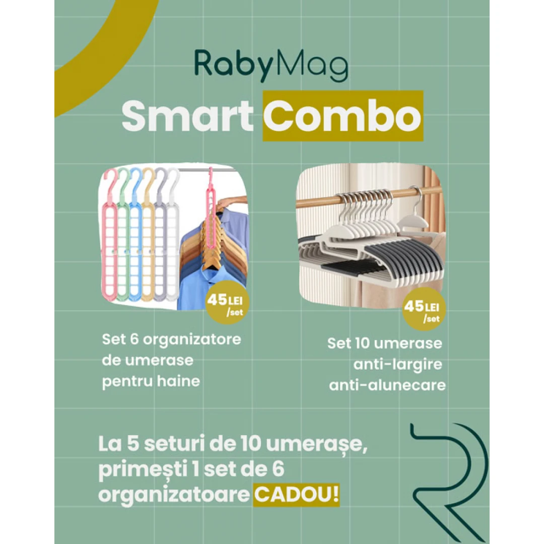SMART COMBO - 3 Seturi de umerase anti-largire + 6 Organizatoare CADOU